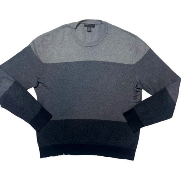 Banana Republic Sweater Mens Large Gray Luxury Blend Crew Neck Silk Cotton Cashm - Picture 6 of 8